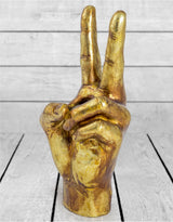 Large Antique Gold "Peace" Hand Ornament/Vase - TPR65
