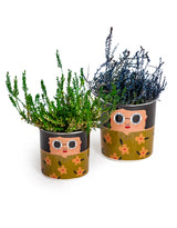 Set of 8 (4 Small, 4 Large) Ceramic People Pots - MCP24