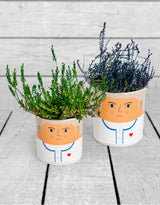 Set of 8 (4 Small, 4 Large) Ceramic People Pots - MCP24
