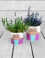Set of 8 (4 Small, 4 Large) Ceramic People Pots - MCP24