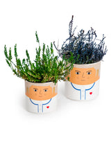 Set of 8 (4 Small, 4 Large) Ceramic People Pots - MCP24