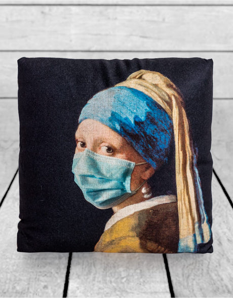 Girl with a Pearl Earring Face Mask Cushion - JCS24