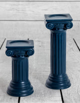 Matt Dark Blue Large Ionic Column Ceramic Candle Holder - FPC40