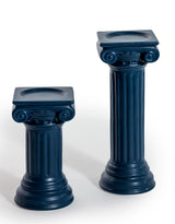 Matt Dark Blue Large Ionic Column Ceramic Candle Holder - FPC40