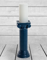 Matt Dark Blue Large Ionic Column Ceramic Candle Holder - FPC40