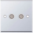 Selectric 7M-Pro Polished Chrome 2 Gang TV/FM Socket with White Insert