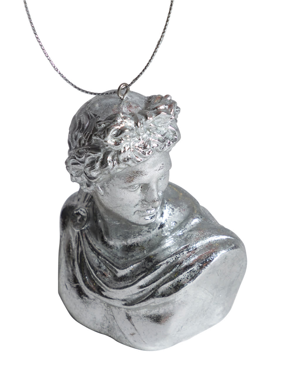 Silver Leaf Apollo Bust Hanging Decoration (to be bought in qtys of 8) - CRT101