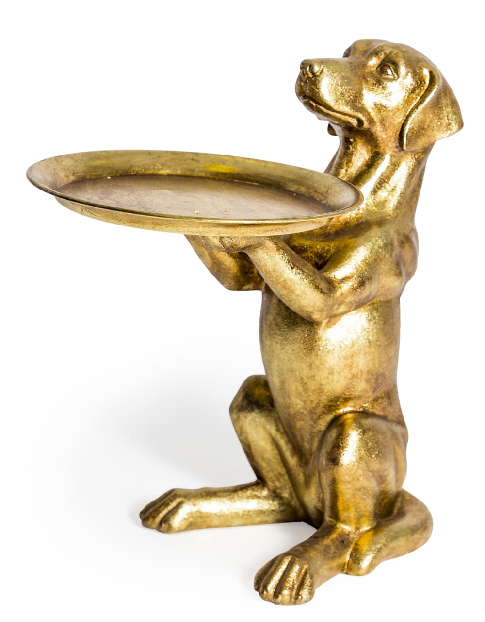 Antique Gold Labrador Holding Tray Ornament - TPR70