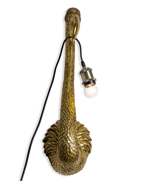 Antique Gold Flamingo Head Wall Lamp - TPR74