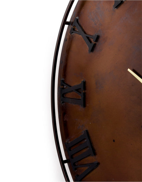 Large Antiqued Iron Industrial Wall Clock - HKL61