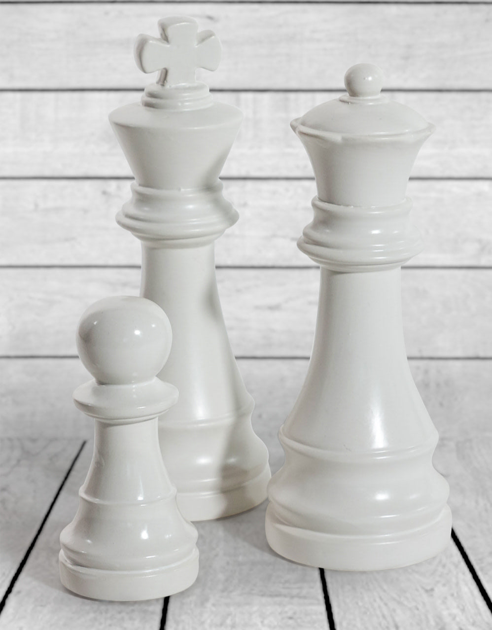 Matt White Large Ceramic King Chess Piece Ornament (to be bought in qtys of 2) - FPC21