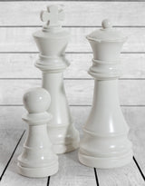 Matt White Large Ceramic King Chess Piece Ornament (to be bought in qtys of 2) - FPC21