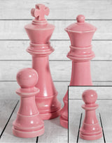 Matt Pink Large Ceramic Pawn Chess Piece Ornament (to be bought in qtys of 4) - FPC55