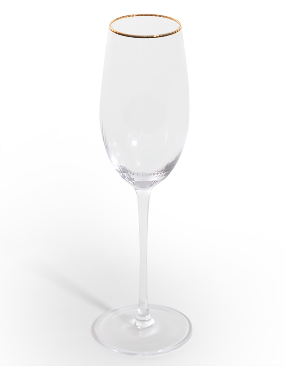 Set of 6 Traditional Champagne Flutes with Gold Rims - GW133
