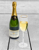 Set of 6 Traditional Champagne Flutes with Gold Rims - GW133