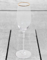 Set of 6 Traditional Champagne Flutes with Gold Rims - GW133