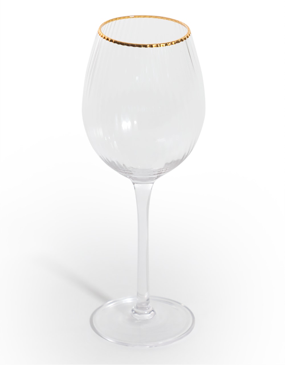 Set of 6 Traditional Wine Glasses with Gold Rims - GW131