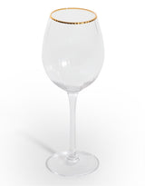 Set of 6 Traditional Wine Glasses with Gold Rims - GW131