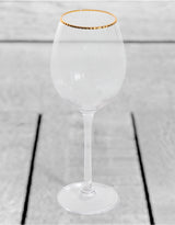 Set of 6 Traditional Wine Glasses with Gold Rims - GW131