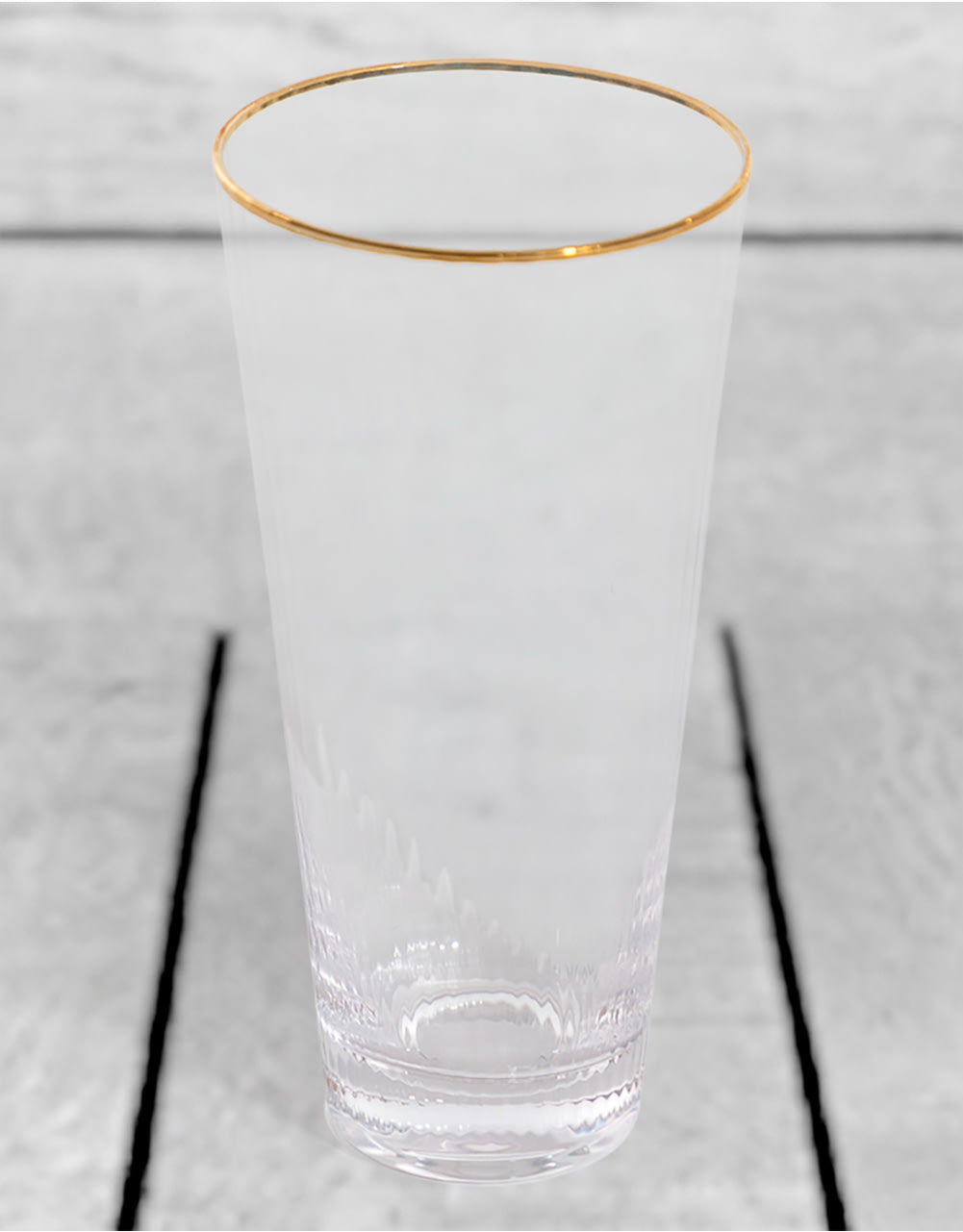 Set of 6 Traditional Highball Glass Tumblers with Gold Rims - GW132