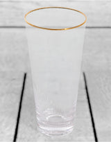 Set of 6 Traditional Highball Glass Tumblers with Gold Rims - GW132