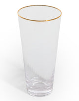 Set of 6 Traditional Highball Glass Tumblers with Gold Rims - GW132