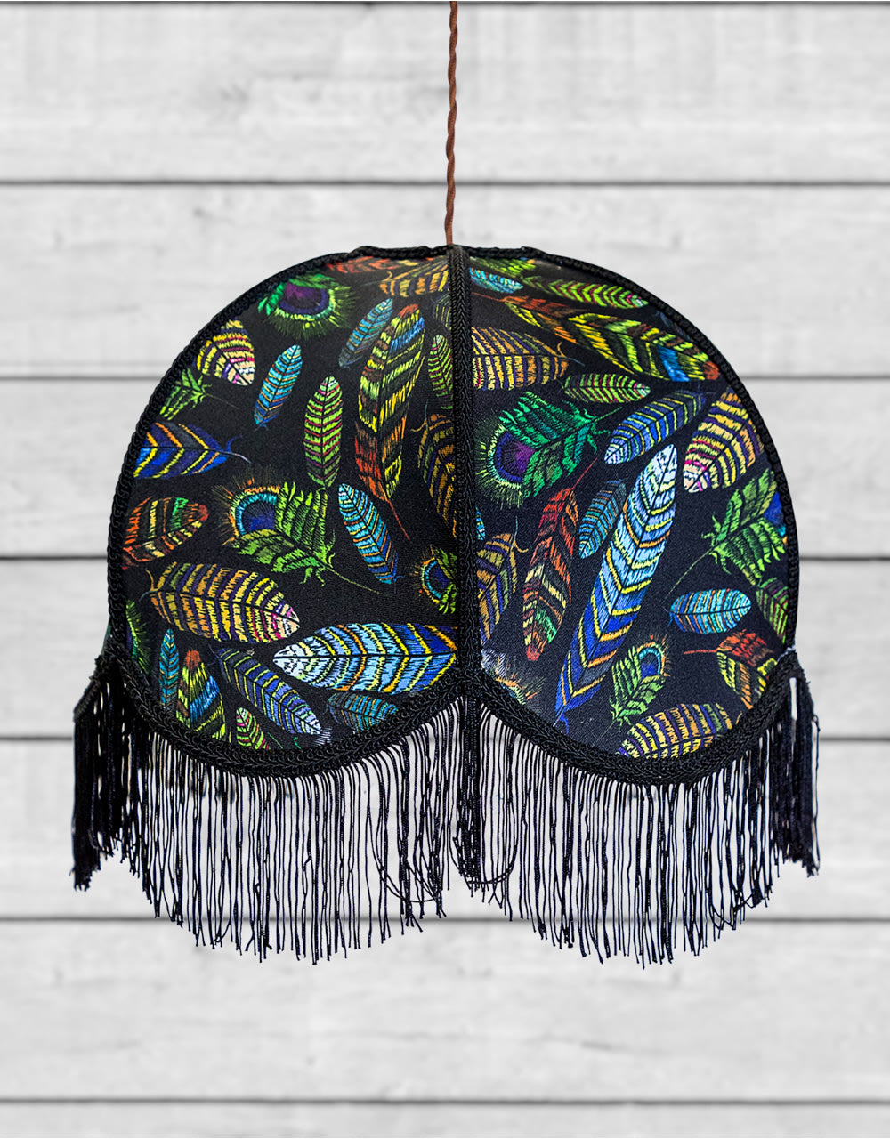 Feather Design Frilled Lampshade (Use As Pendant or Shade) - PJB16