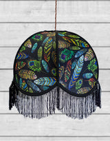 Feather Design Frilled Lampshade (Use As Pendant or Shade) - PJB16
