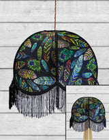 Feather Design Frilled Lampshade (Use As Pendant or Shade) - PJB16