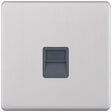 Selectric 5M-Plus Screwless Satin Chrome 1 Gang Telephone Master Socket with Grey Insert