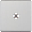 Selectric 5M-Plus Satin Chrome 1 Gang Satellite Socket with White Insert
