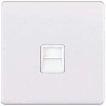 Selectric 5M-Plus Matt White 1 Gang Telephone Master Socket with White Insert
