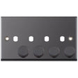 Selectric 7M-Pro Black Nickel 2 Gang Quad Aperture Dimmer Plate with Matching Knobs