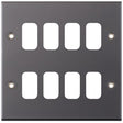 Selectric 5M GRID360 Black Nickel 8 Gang Faceplate