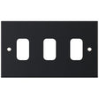 Selectric 5M GRID360 Matt Black 3 Gang Faceplate