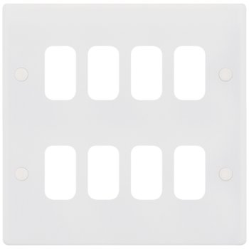 Selectric Smooth GRID360 8 Gang Faceplate