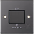 Selectric 5M Black Nickel 1 Gang 10A 3 Pole Fan Isolator Switch with Black Insert
