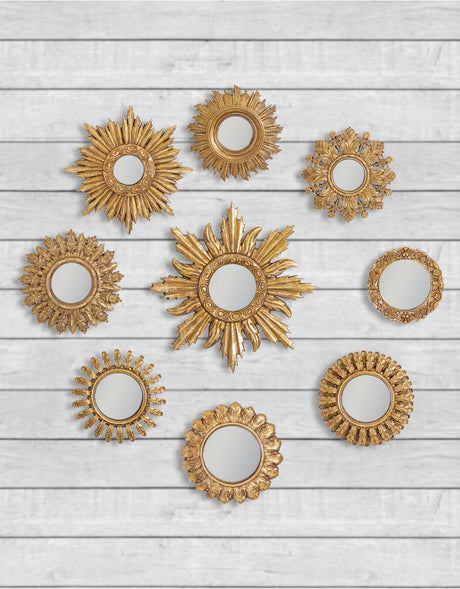 Set of 9 Assorted Ornate Gold Framed Mirrors (MK93-MK101) - MK117