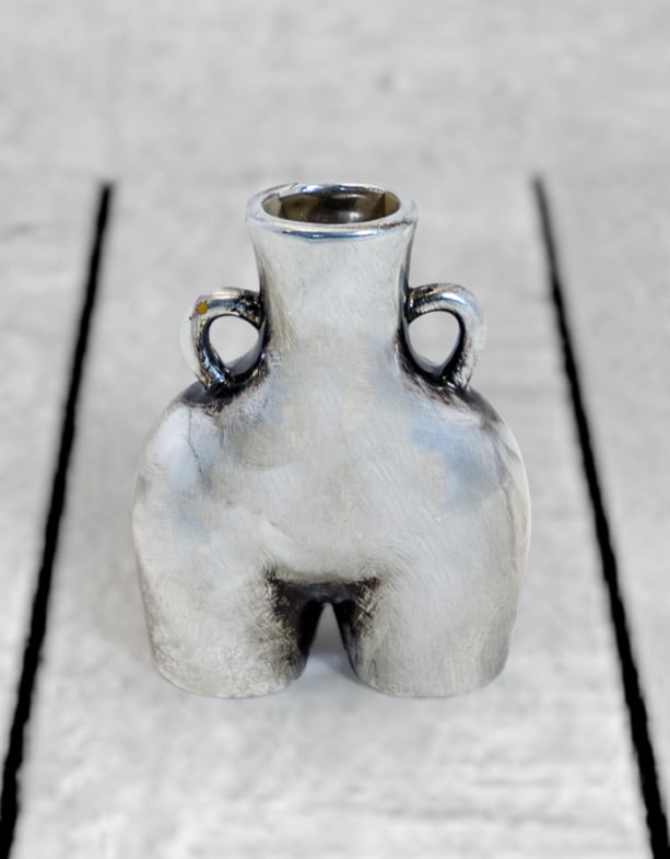 Antique Silver Small "Love Handles" Booty Vase (to be bought in qtys of 2) - BBR16