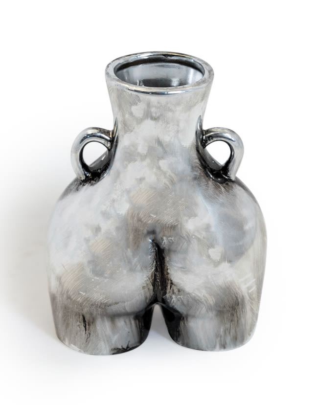 Antique Silver Medium "Love Handles" Booty Vase - BBR17