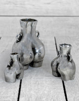 Antique Silver Medium "Love Handles" Booty Vase - BBR17