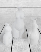 Matt White Small Female Body Ceramic Stem Vase - BBR19
