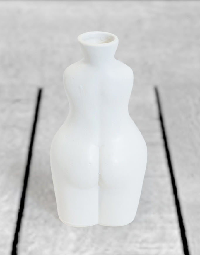 Matt White Small Female Body Ceramic Stem Vase - BBR19