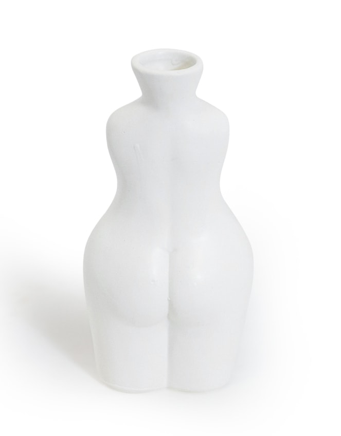 Matt White Small Female Body Ceramic Stem Vase - BBR19