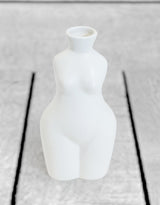 Matt White Small Female Body Ceramic Stem Vase - BBR19