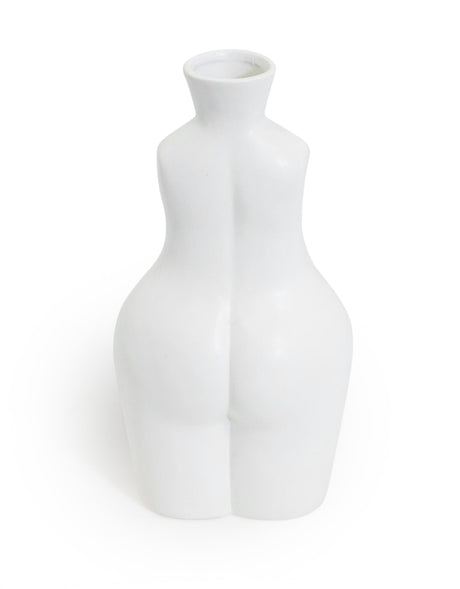 Matt White Medium Female Body Ceramic Stem Vase - BBR20