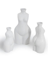 Matt White Medium Female Body Ceramic Stem Vase - BBR20