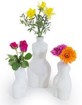 Matt White Medium Female Body Ceramic Stem Vase - BBR20