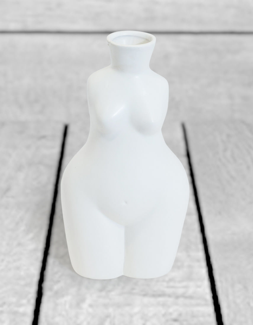 Matt White Medium Female Body Ceramic Stem Vase - BBR20