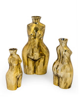 Antique Gold Small Female Body Ceramic Stem Vase - BBR22